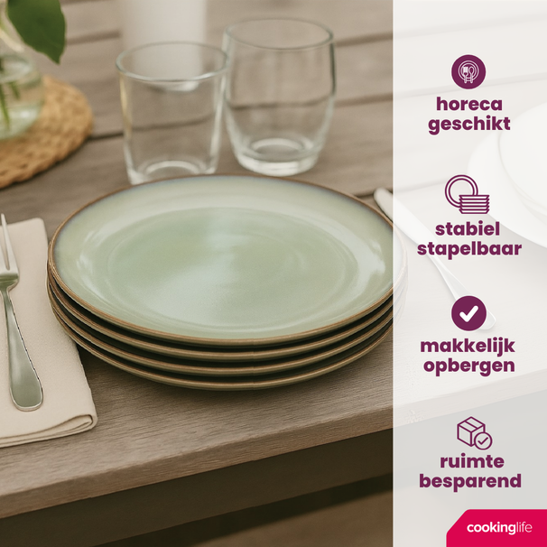 Cookinglife Soepkommen / Kommen Sabi Groen ø 15 cm - 6 Stuks