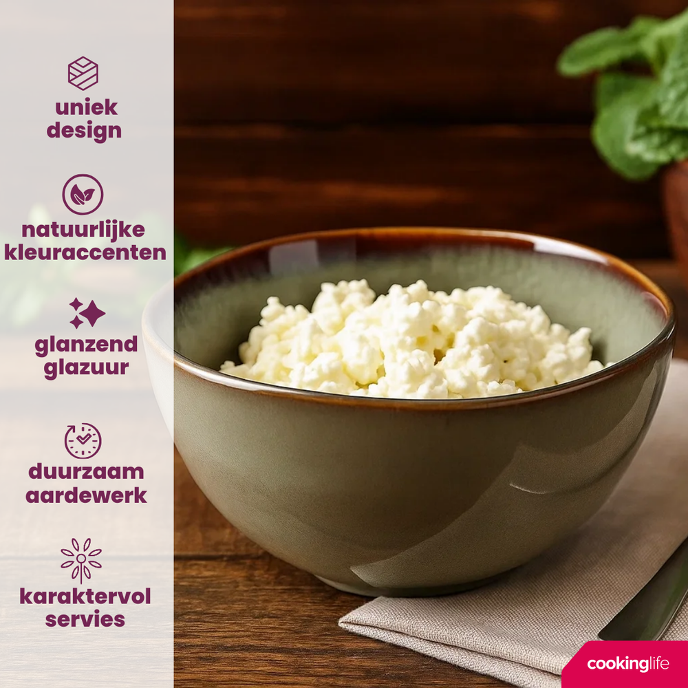 Cookinglife Soepkommen / Kommen Sabi Groen ø 15 cm - 6 Stuks