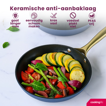 Cookinglife Koekenpannenset Style Blauw - ø 24 & 28 cm - keramische anti-aanbaklaag - geschikt voor alle warmtebronnen