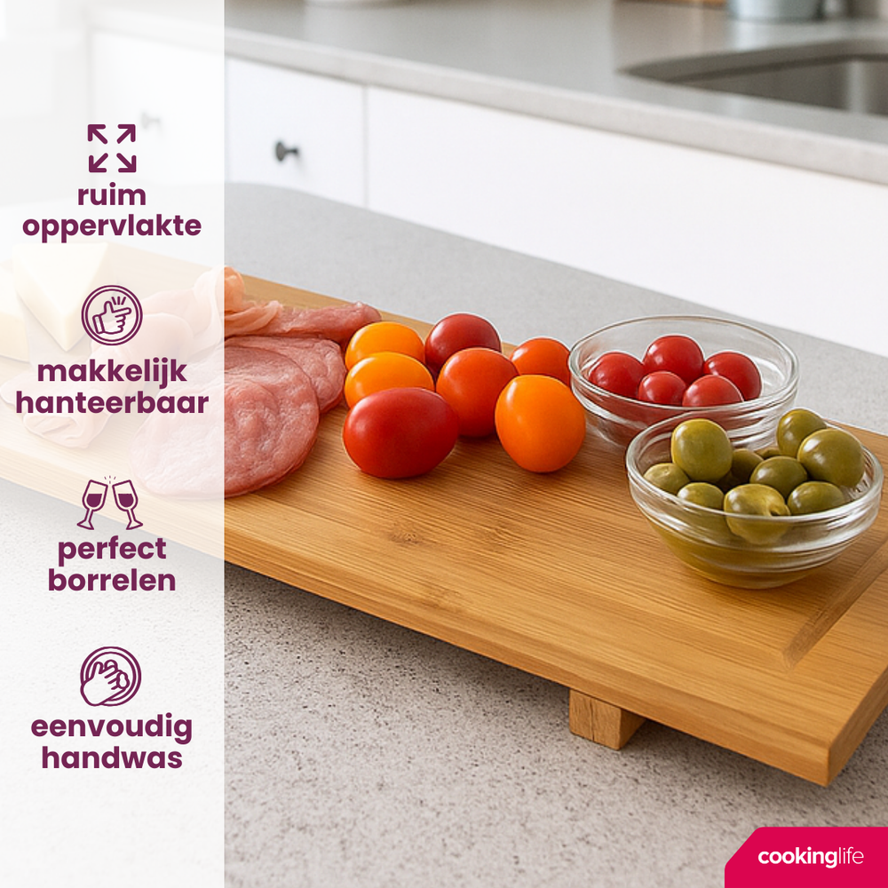 Cookinglife Serveerplank XL - Bamboe - 88 x 26 cm