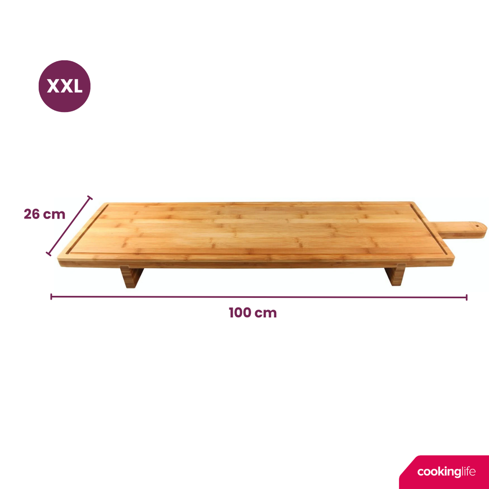 Cookinglife Serveerplank XXL - Bamboe - 100 x 26 cm