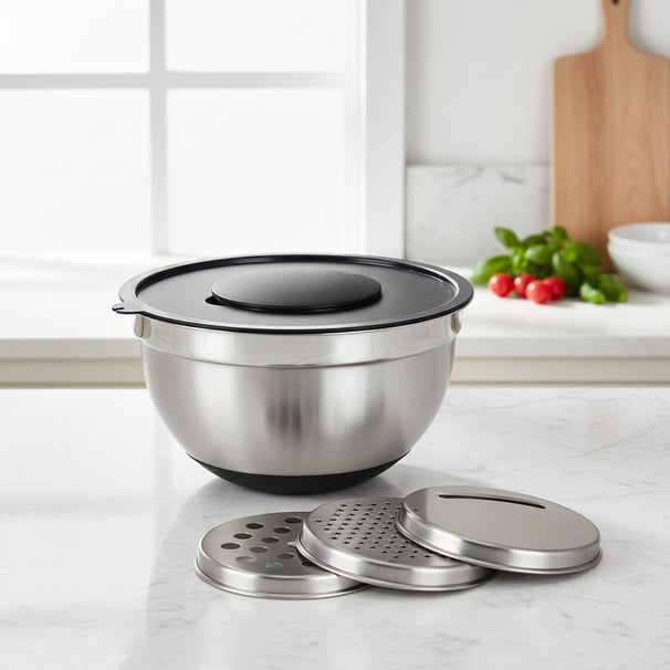 Cookinglife Mengkom RVS + 3 Raspen - 25.5 x 14 cm