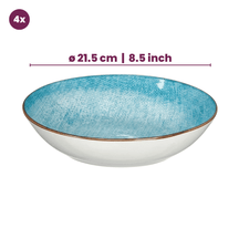 Cookinglife Serviesset Tela Blauw Porselein 12-delig / 4 pesonen - 4 dinerborden, 4 ontbijtborden en 4 diepe borden