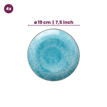 Cookinglife Serviesset Tela Blauw Porselein 12-delig / 4 pesonen - 4 dinerborden, 4 ontbijtborden en 4 diepe borden