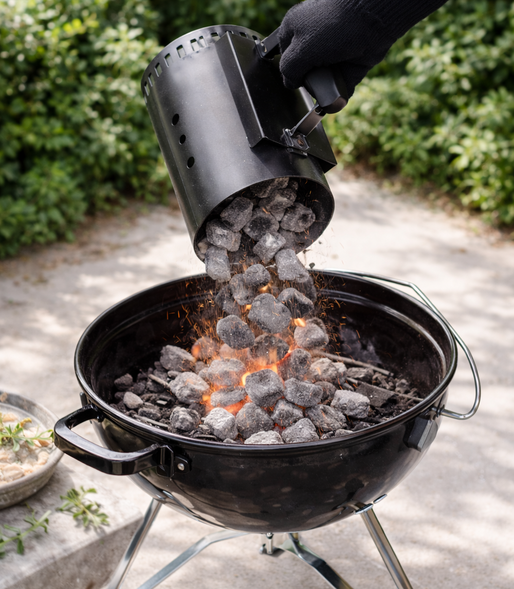 Cookinglife BBQ Starter Brikettenstarter Fire & Flavour 30.5 cm - Hittebestendig Metaal Zwart