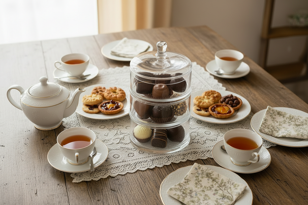 Cookinglife Bonbonniere - Glas - ø 12.5 cm - 3 Lagen