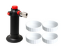 Cookinglife Creme Brulee Set - Brander / Koksbrander + Creme Brulee Schaaltjes ø 12 cm - 4 Stuks