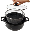 Cookinglife Frituurpan met mand - Braadpan - Oliebollenpan - Glazen Deksel - ø 26 cm