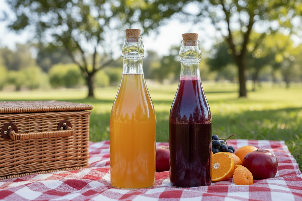 Cookinglife Glazen Fles 500 ml met kurk - 6 Stuks