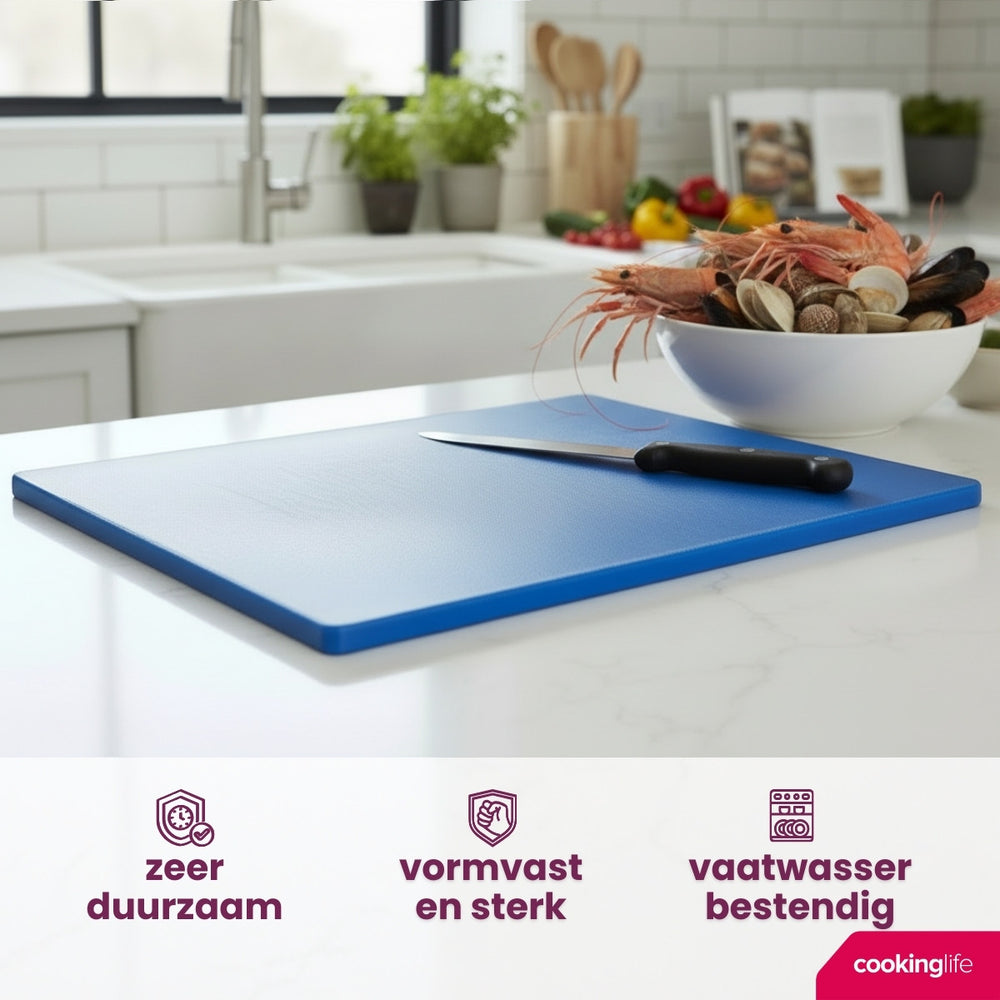 Cookinglife Snijplank HACCP Blauw 40 x 30 cm - voor vis