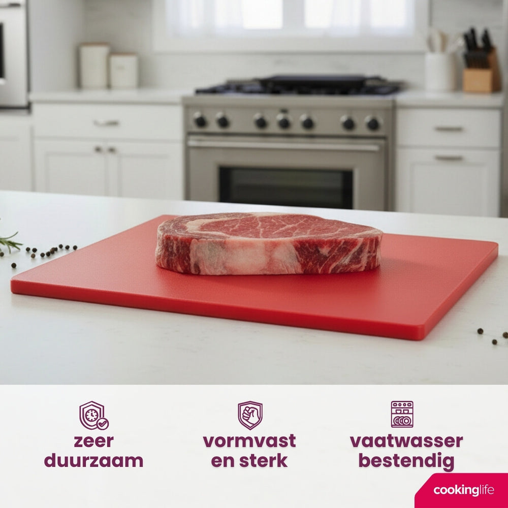 Cookinglife Snijplank HACCP Rood 40 x 30 cm - voor vlees