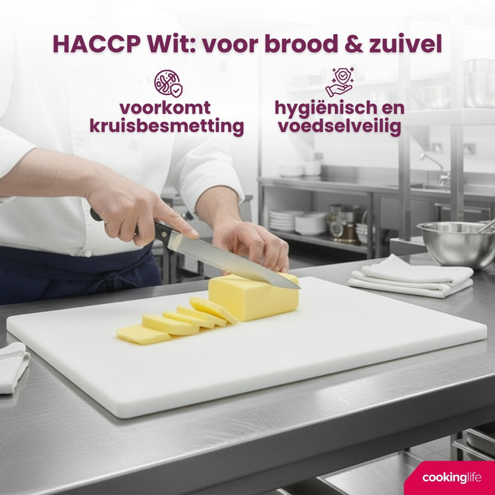 Cookinglife Snijplank HACCP Wit 40 x 30 cm - voor zuivel & brood