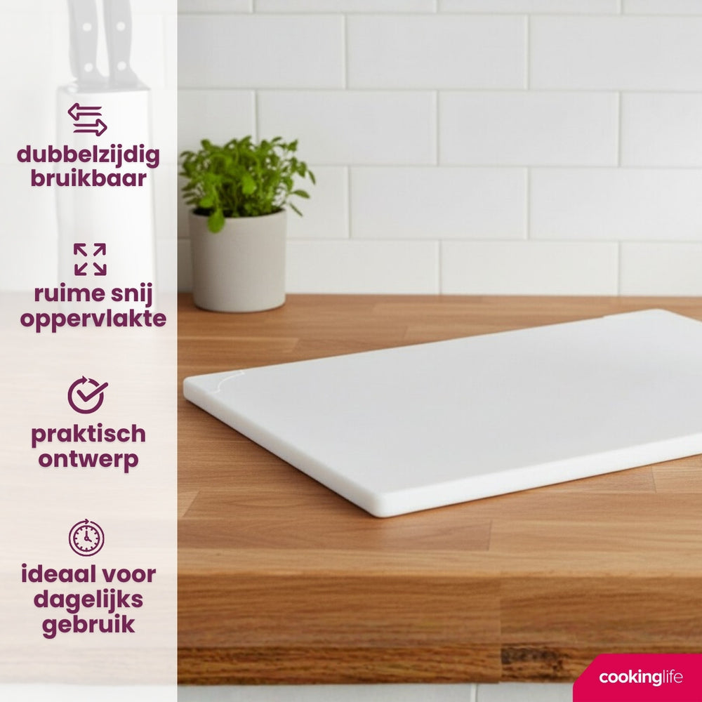 Cookinglife Snijplank HACCP Wit 40 x 30 cm - voor zuivel & brood