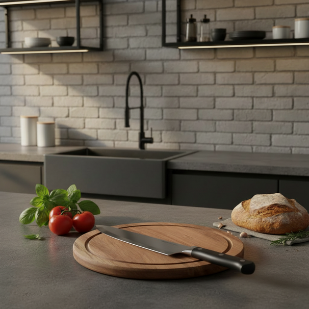 Snijplank Hout Acacia Pure Wood Ø 25 cm - Met Sapgeul - Keuken Snijden - Cookinglife