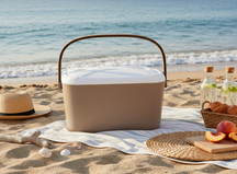 Cookinglife Koelbox Kunststof 20 Liter - Beige Koelbox voor Picknicks en Camping