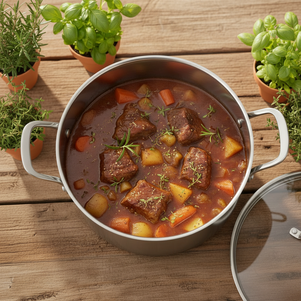 Cookinglife Kookpan met Glazen Deksel Signature Steel - RVS - ø 24 cm / 4 Liter - geschikt voor alle warmtebronnen