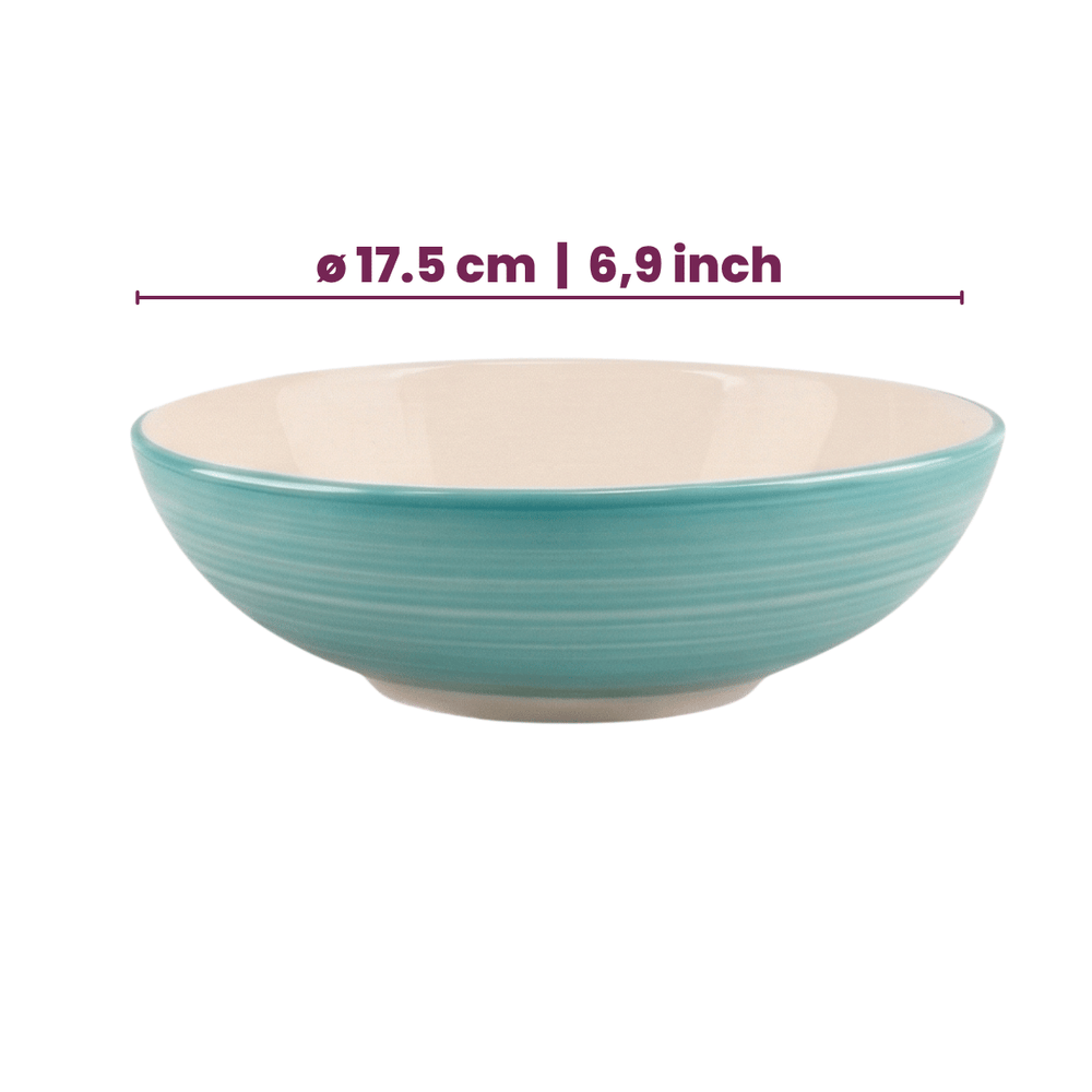 Cookinglife Serviesset Oceanico Turquoise 24-delig / 8 Personen - 8 dinerborden, 8 ontbijtborden en 8 kommen