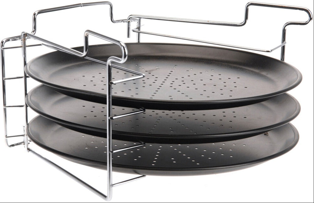 Cookinglife Pizza Bakplaat ø 32 - Non Stick - met houder- 4-delig