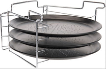 Cookinglife Pizza Bakplaat ø 32 - Non Stick - met houder- 4-delig