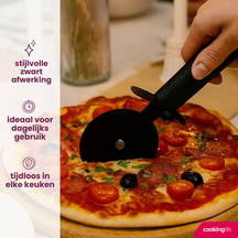 Cookinglife Pizzasnijder Zwart 22 cm