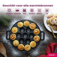 Cookinglife Poffertjespan - Gietijzer - ø 24 cm - 19 poffertjes
