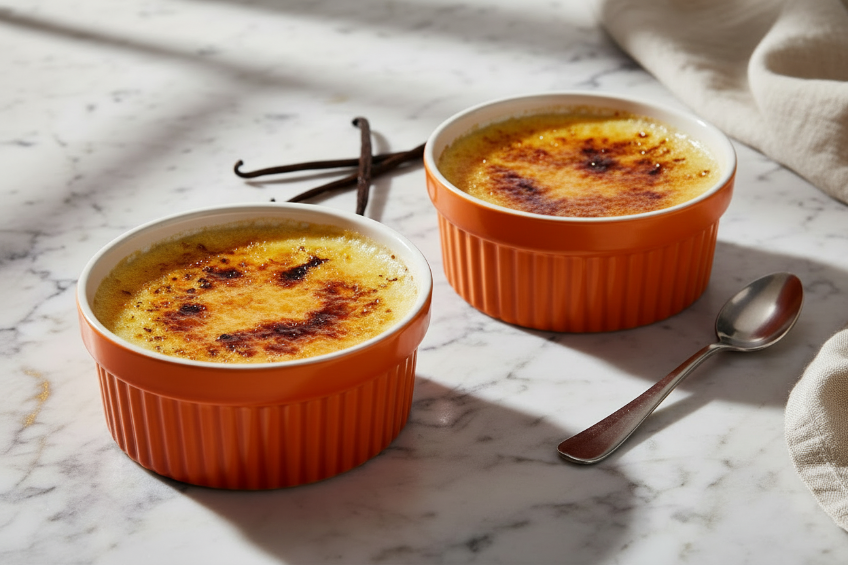 Cookinglife Ramekins / Soufflébakje / Creme Brulee Schaaltjes - Oranje - Porselein - ø 11cm -  2 Stuks