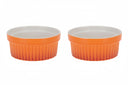Cookinglife Ramekins / Soufflébakje / Creme Brulee Schaaltjes - Oranje - Porselein - ø 11cm -  2 Stuks