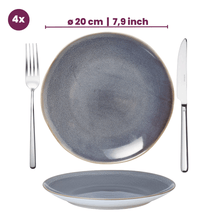 Cookinglife Serviesset Serene Blue 12-delig / 4 personen - 4 dinerborden, 4 ontbijtborden en 4 kommen