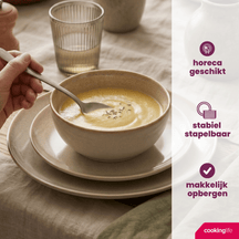 Cookinglife Ontbijtborden / Dessertborden Serene Zand ø 20 cm - Aardewerk - 4 stuks