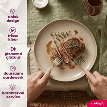 Cookinglife Dinerborden Serene Zand ø 28 cm - Aardewerk - 4 stuks