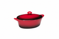 Cookinglife Serveerpannetje met deksel Rood - Porselein - 16.5 x 9 cm / 600 ml