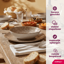 Cookinglife Serviesset Marrakech Porselein 24-delig / 8 personen - 8 dinerborden, 8 ontbijtborden en 8 diepe borden
