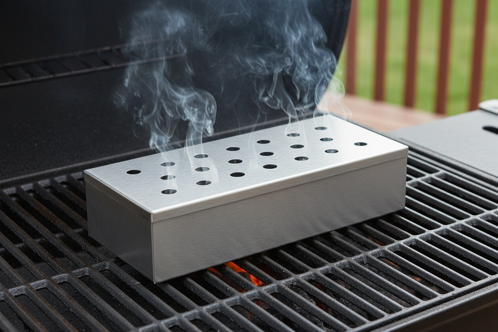 Cookinglife Smoker Box Fire & Flavour RVS 25 cm - Rookbox voor BBQ en Grill