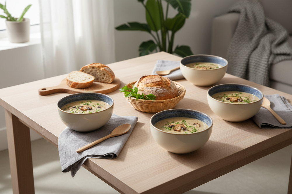 Cookinglife Soepkommen / Kommen Serene Blue ø 14 cm - Aardewerk - 4 stuks