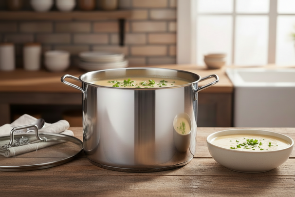 Cookinglife Soeppan - RVS - ø 24 cm / 8.4 liter - Geschikt voor alle warmtebronnen