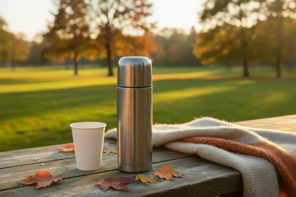 Cookinglife Thermosfles RVS 1 Liter - Dubbelwandig Voor Warme en Koude Dranken