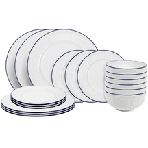 Cookinglife Serviesset Whitmore 18-delig / 6 personen - 6 dinerborden, 6 ontbijtborden en 6 kommen