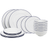 Cookinglife Serviesset Whitmore 18-delig / 6 personen - 6 dinerborden, 6 ontbijtborden en 6 kommen