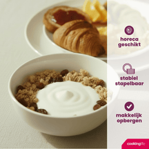 Cookinglife Serviesset Aardewerk Wit 16-delig / 4 personen - 4 dinerboren, 4 ontbijtborden, 4 kommen en 4 mokken