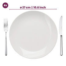 Cookinglife Serviesset Aardewerk Wit 16-delig / 4 personen - 4 dinerboren, 4 ontbijtborden, 4 kommen en 4 mokken