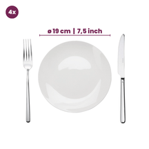 Cookinglife Serviesset Aardewerk Wit 16-delig / 4 personen - 4 dinerboren, 4 ontbijtborden, 4 kommen en 4 mokken