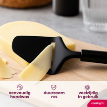 Cookinglife Keukengerei Set Zwart - 6-delig - Torenrasp, Knoflookpers, Blikopener, Pizzasnijder, Kaasschaaf & IJschep