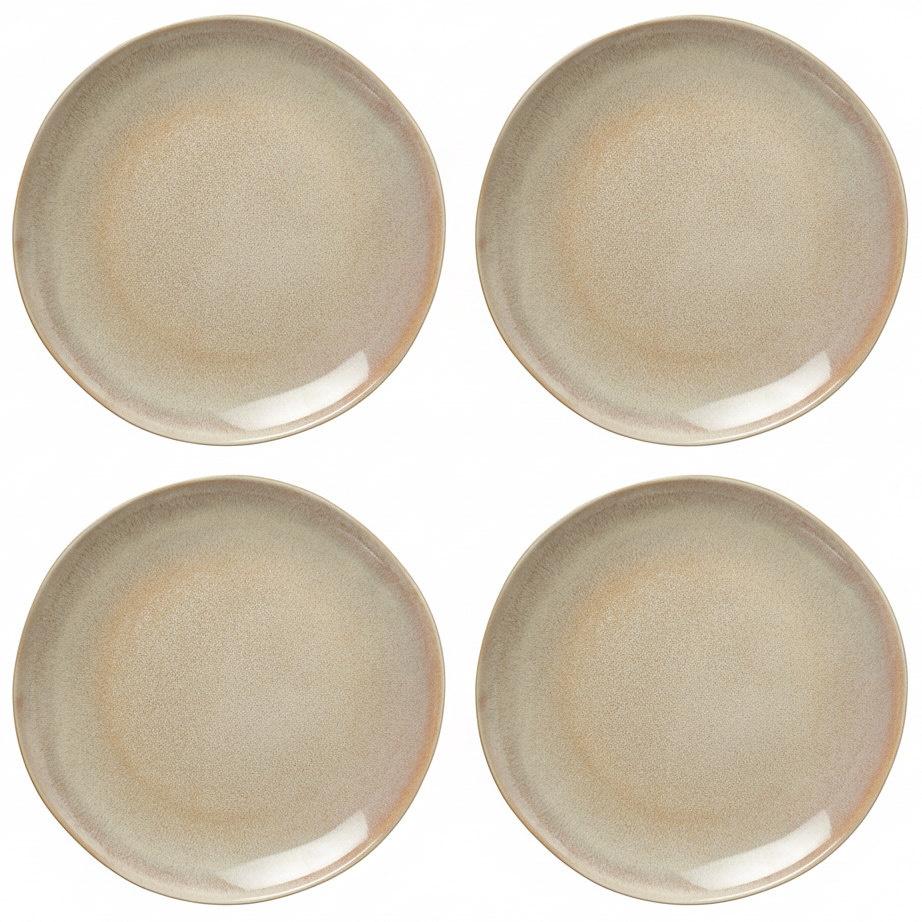Cookinglife Ontbijtborden / Dessertborden Serene Zand ø 20 cm - Aardewerk - 4 stuks