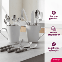 Cookinglife Serviesset Porselein Wit 36-delig / 4 personen - 4 dinerborden, 4 ontbijtborden, 4 kommen, 4 mokken, 4 waterglazen en 4 besteksetjes