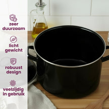 Cookinglife Soeppan - emaille - Zwart - ø 24 cm / 8 liter
