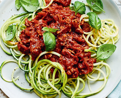 Courgette spaghetti bolognese