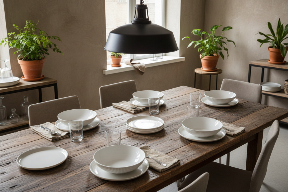 Cookinglife Diepe borden / Pastaborden Siaki New Bone - Porselein ø 20 cm - 6 Stuks