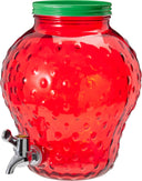 Cookinglife Drankdispenser Aardbei - Glas 4 Liter
