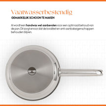 ELLE Gourmet Moderne Koekenpan - Ø 20 cm  - Zonder anti-aanbaklaag - RVS