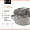 ELLE Gourmet Moderne Kookpan met Deksel - Ø 18 cm  - RVS